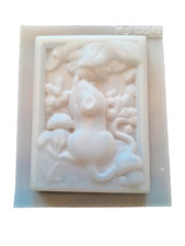 Gips Gieß Bild Milch Harz Resin Silikonform Maus milchweiß Form Vintage 02249