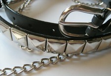 GÜRTEL NIETENGÜRTEL RIVET BELT PYRAMIDENNIETEN 1 REIHE KETTEN 1 ROW CHAINS # 18