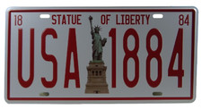 Blechschild Freiheitsstatue USA 1884 Liberty 30 x 15 cm Schild Deko SRBG J198