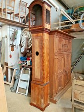 Standuhrengehäuse 1780, Louis Seize furniert, Kirsche Pflaume,