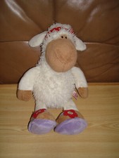 NICI Schaf Jolly Mäh Groß  mit Kopfband Rot Weiß Dots Hausschuh Blumen