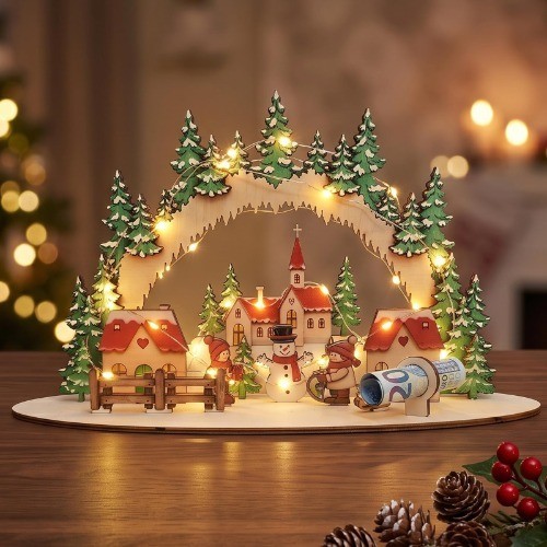 Weihnachtsdeko holz stand led - stand,