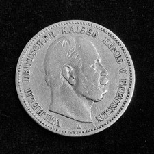 2 Mark Preußen Kaiser Wilhelm 1876 A Silber ss (J. 96)