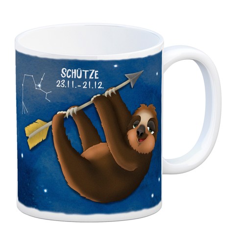 Kaffeebecher mit faultier - mit,