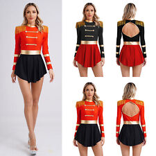 Damen Zirkusdirektor Kleid Clown Zirkus Kostüm Clubwear Uniform Halloween