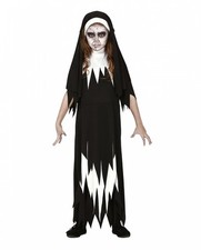 Zombie Nonne Kinder Kostüm Kleid als Verkleidung für Halloween und Karneval