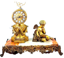 antike Kaminuhr Glocke Bronze