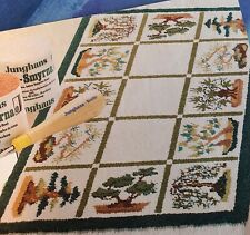 Handgeknüpfter Teppich Brücke 82 x 134 cm Motiv Bonsai Junghans beige grün braun