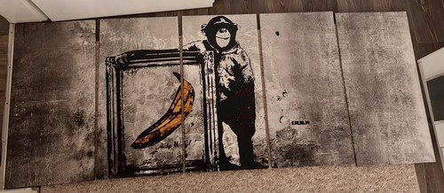 Wandbild banksy monkey with - wandbild, „monkey