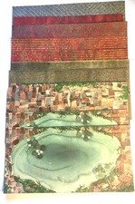 Modellbau Kartondeko Zubehör Faller :Strassen/Dachziegel/Bodenbelag/Gartenteich