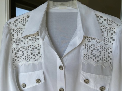 Damen bluse mit - bluse, häkelspitze