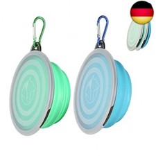 SLSON 2 Stück Faltbare Reisenäpfe,Haustier Hundenapf mit Deckel und Haken T