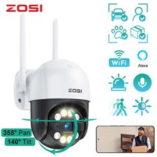 ZOSI 3MP 2MP HD Außen Wlan Überwachungskamera WiFi IP PT Kamera Audio Schwenkbar