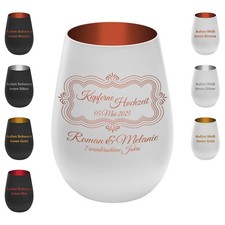 Personalisiertes Hochzeitsjubiläum Windlicht Glas Gravur Namen Datum Geschenk