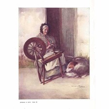 Isle skye dame mit spinnrad - of,