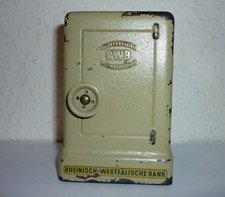 alte Spardose Spartresor 1950er Jahre Metall  RWB Rheinisch Westfälische Bank
