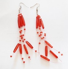 Ohrhänger silberf rot XXL