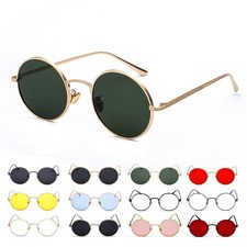 Vintage Hippie Brille rund Retro Steampunk Sonnenbrille 60er 70er Jahre Party
