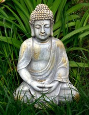 GeKi Trend Buddha Figur Skulptur Gartendeko groß Gartenfigur Antik Garten Deko