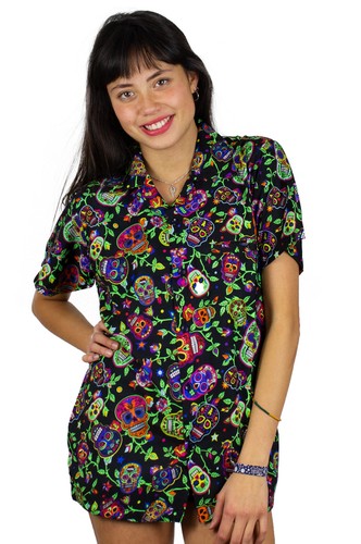 Funky hawaiibluse skull - hawaiibluse,