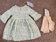 Kinder Mädchen Tchibo Web-Kleid, Alana Strumpfhose Neu Gr.86/92