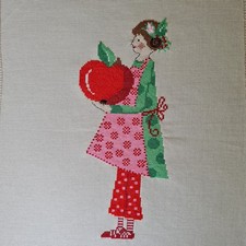 Apfelmädchen Stickbild