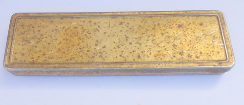 Alte eisenkiste blechdose etui - eisenkiste,
