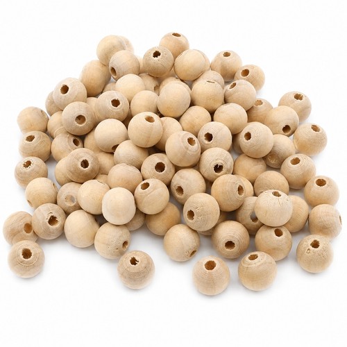 500 holzperlen natur 10mm - 10mm, rund