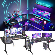 Gaming Tisch L Form mit LED