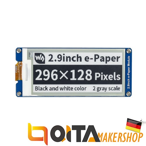 Waveshare 296x128 e ink - 2,9", e-ink
