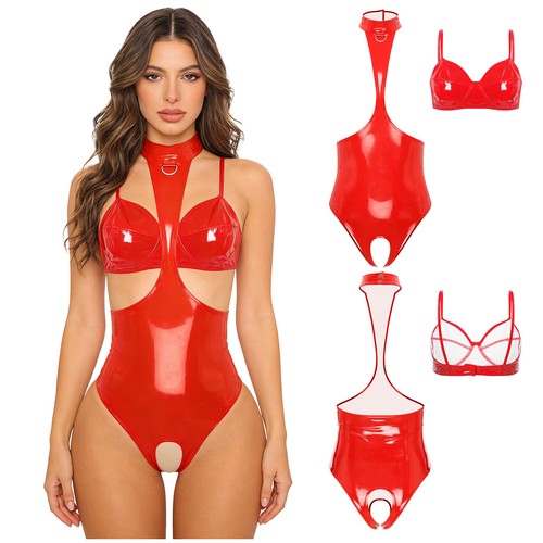 Damen wetlook catsuit bh - wetlook,
