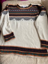 Pullover XL  40/42 Timber & Jack Alpaka Wolle Damen neuwertig wollweiss Muster