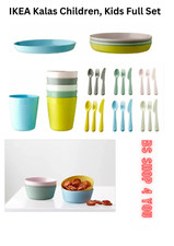 36 Teile komplett IKEA Kalas Kinder Kids Kunststoff Teller Tassen Schüsseln Besteck Set