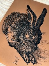 Stich auf massiver Kupferplatte / Kupferstich - Motiv „Hase“ von Albrecht Dürer“