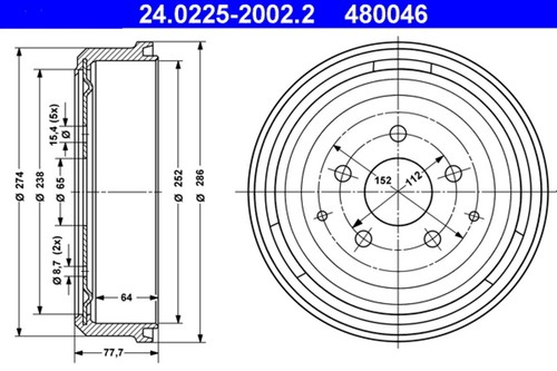 Bremstrommel ate - 2x,