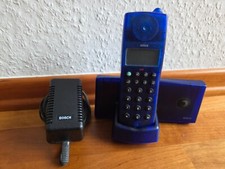 BOSCH DECT-COM 358 schnurloses Telefon BLAU mit Anschlusskabeln, Display defekt