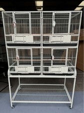 Papageien-Zubehör 4er Block Papageien-, Sittichzucht-/Ausstellungskäfige - Stein,