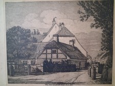 Radierung Stadtansicht Kjöge, wohl Heinrich Vogeler 1872 - 1942