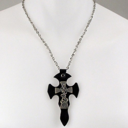 Gothic anhänger aus leder - leder, mit