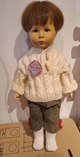 Käthe Kruse Puppe Junge Strickpullover Lederhose Brünett