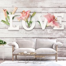 Holzoptik Home Love Abstrakt