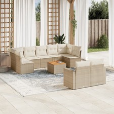 Gartenmöbel Sofa Garten Garnitur Lounge Sitzgruppe 10-tlg. Poly Rattan vidaXL