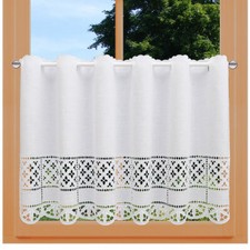 Scheibengardine Petrissa Landhaus-Scheibenhänger Plauener Stickerei in weiß