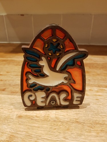 Gusseisen peace buntglas taube - peace,