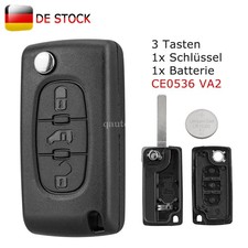 3 Tasten Klapp Schlüssel Gehäuse CE0536 Für Citroen Berlingo Dispach + Batterie