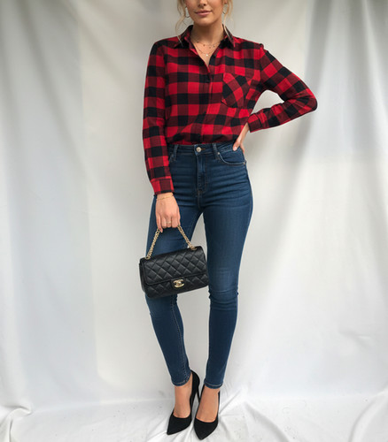 Flanellhemd m rot - s–m,