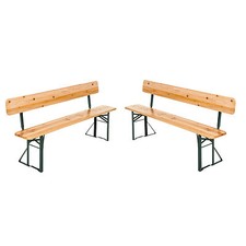 2er Bierbank Set Bank Bierbänke mit Rückenlehne Bierzeltbank B-Ware