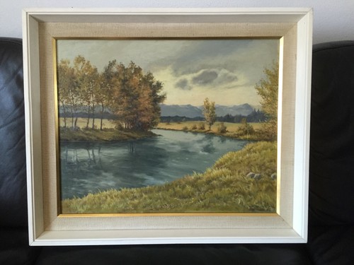 Altes ölbild landschaft - landschaft, mit