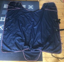 Pferde Winterdecke, 50gr, dunkelbl., Gr. 145, sehr guter Zust., top gereinigt 