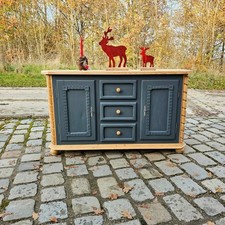 Alte Kommode Anrichte Schubladenschrank Kästchen Sideboard lackiert grau vintage